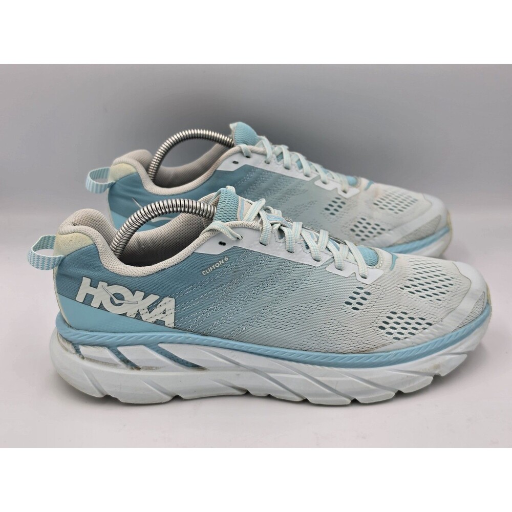 Hoka One One Clifton 6 W Women's Size 9.5 Running Walking Shoes Light Blue White